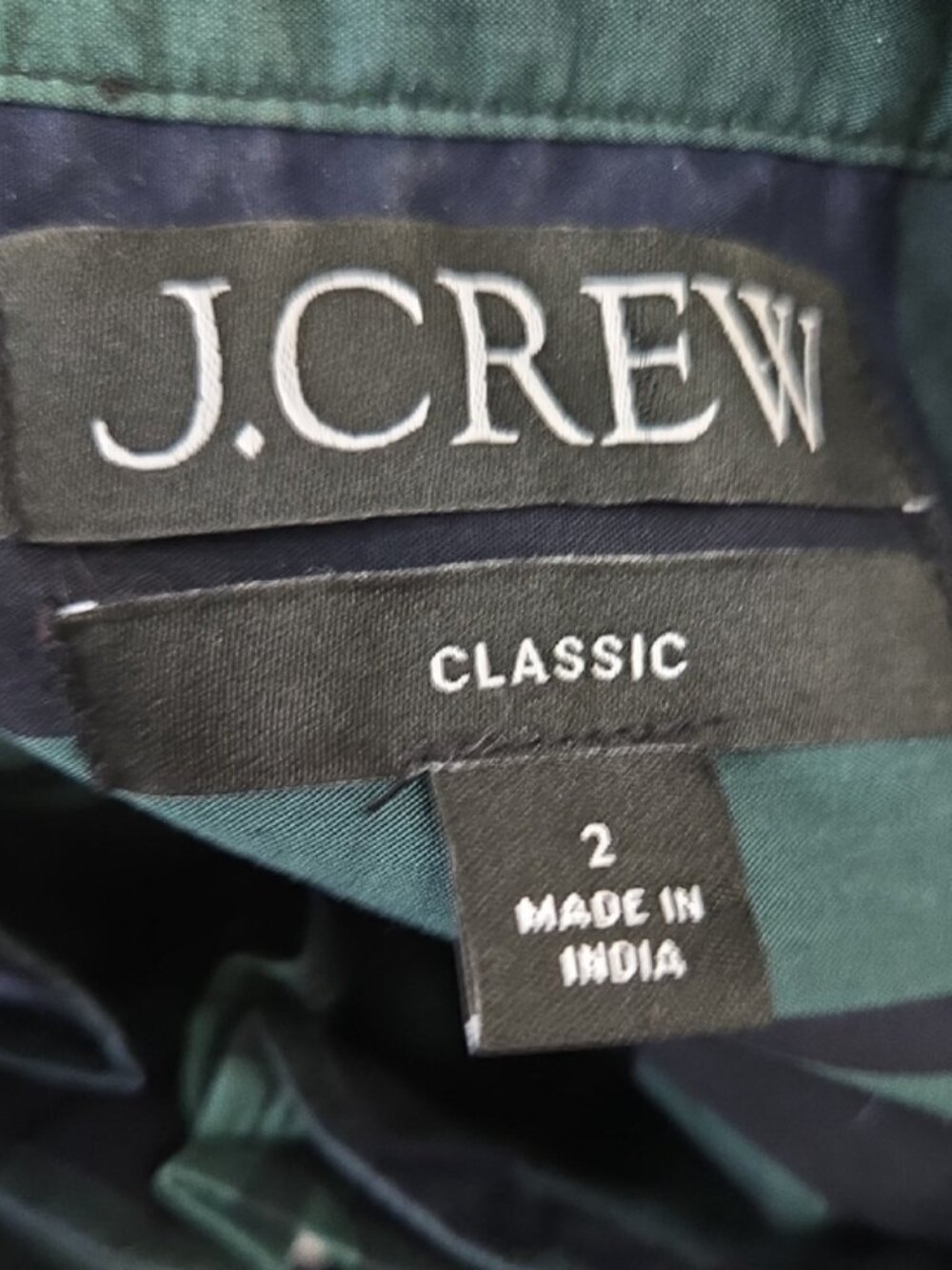 J.Crew Tartan Ruffleneck Blouse Size 2 - Picture 8 of 10